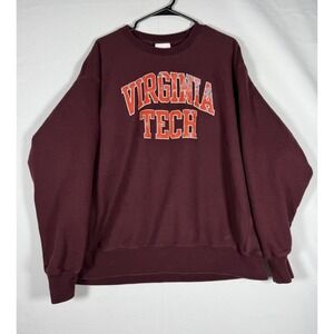 Virginia Tech Hokies Champion Reverse Weave Sweatshirt Crewneck 2XL Maroon VT